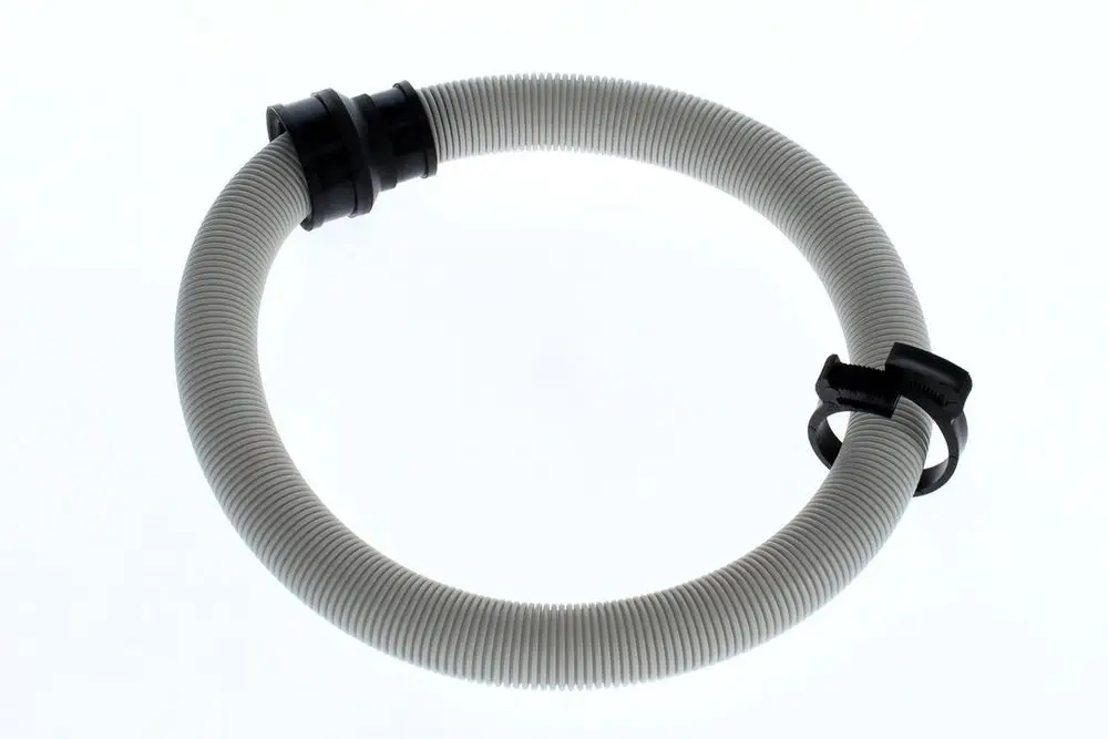 BOSCH Schlauch in runder Form, gefertigt aus flexiblem Material mit schwarzen Verbindungselementen. Ideal für Wasserabläufe in haustechnischen Anwendungen.